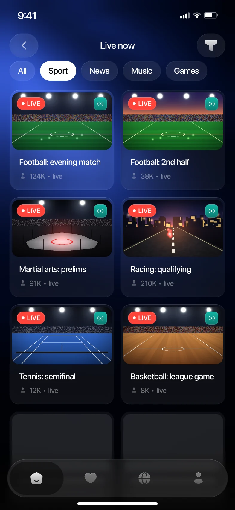 Live streams in DRILY